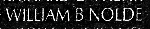 Nolde's name engraved in the Wall
